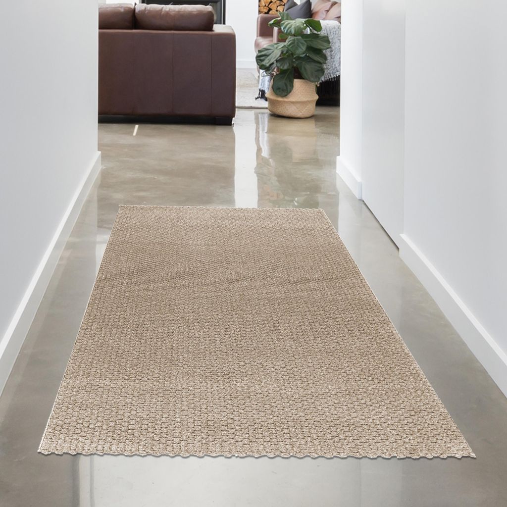 Moderner Design Teppich Beige Schlingenstruktur zeitlos elegant Größe - 80 x 150 cm