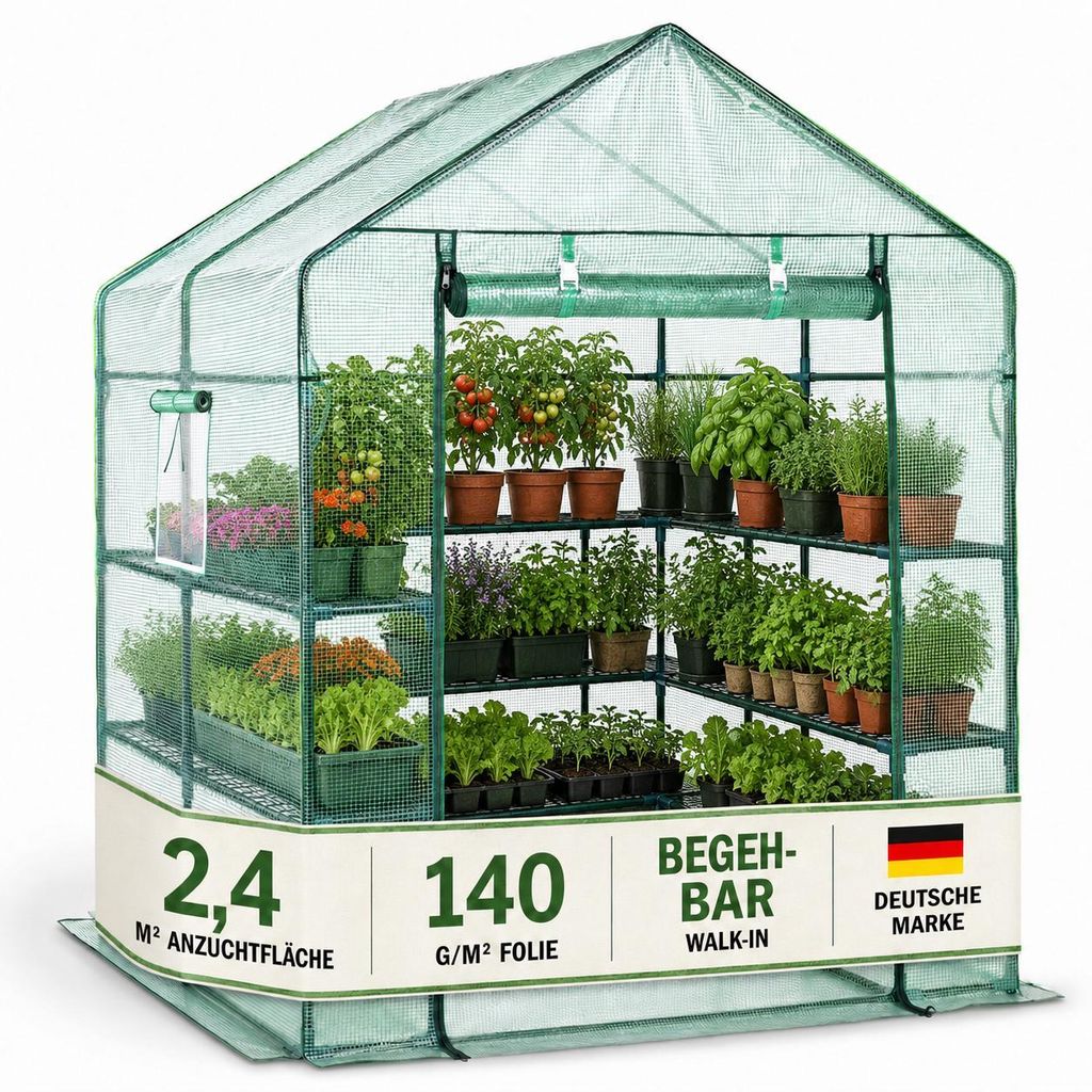 TOM Folien Gewächshaus | 2,4 m² | 140g/m² | Produktbild 