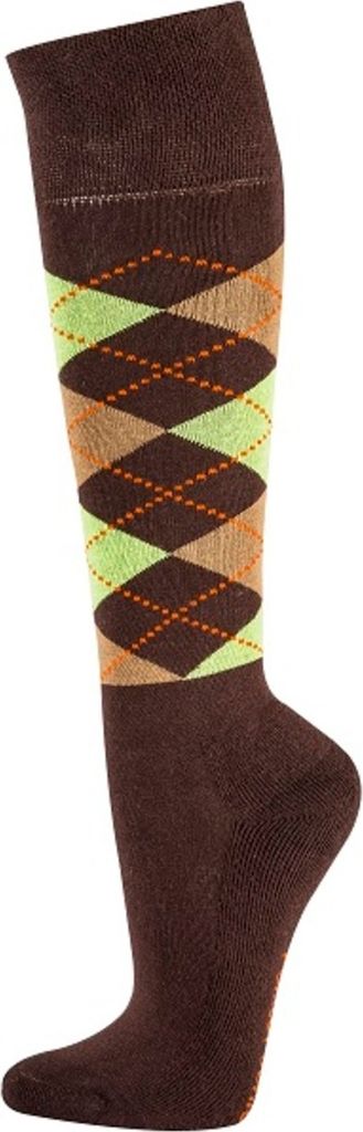 TippTexx 24 2 Paar Reitstrümpfe, REIT Strümpfe, Kniestrümpfe mit Polstersohle, Braun-Grün, Größe 35-38