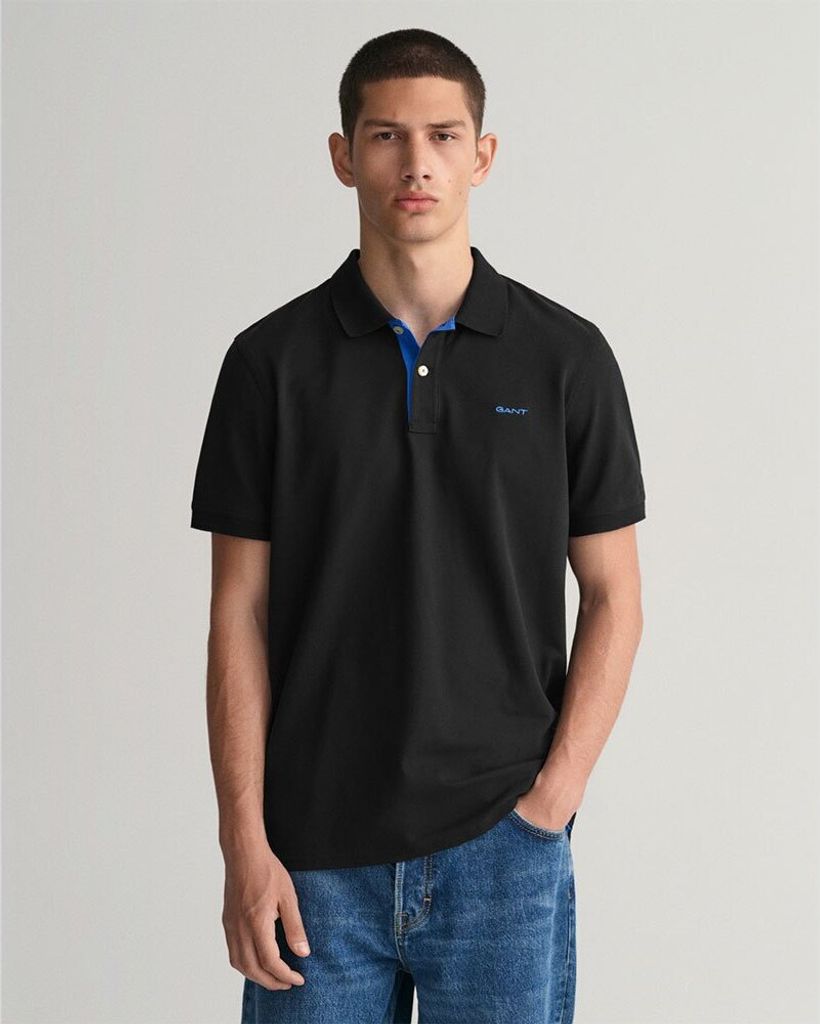 Gant Polo Slim Fit Czarna Bawełna Zdjęcie produktu 