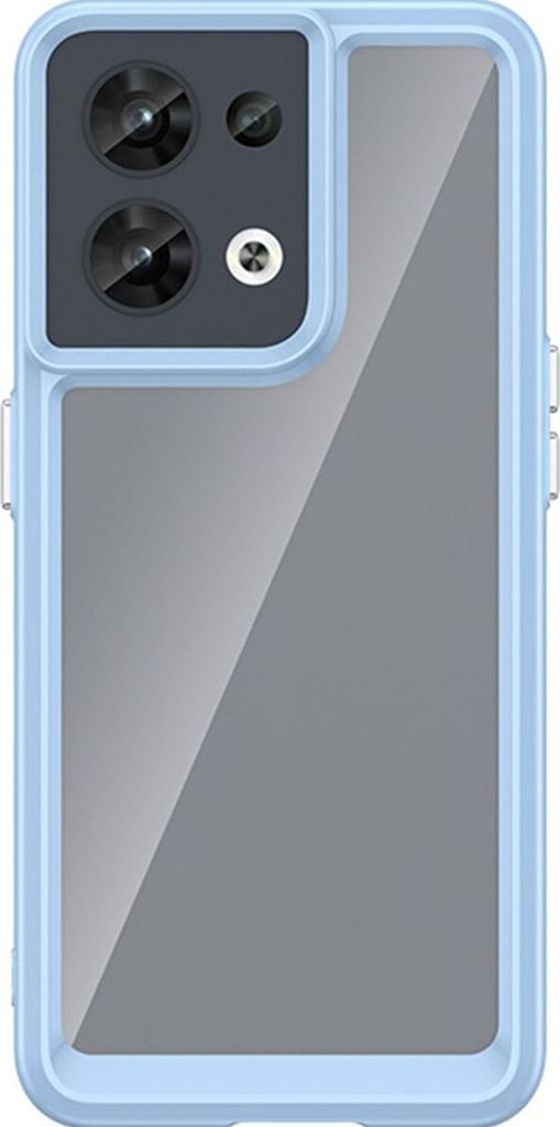 Mobigear Crystal OPPO Reno 8 5G Hülle Hardcase Backcover - Transparent / Blau