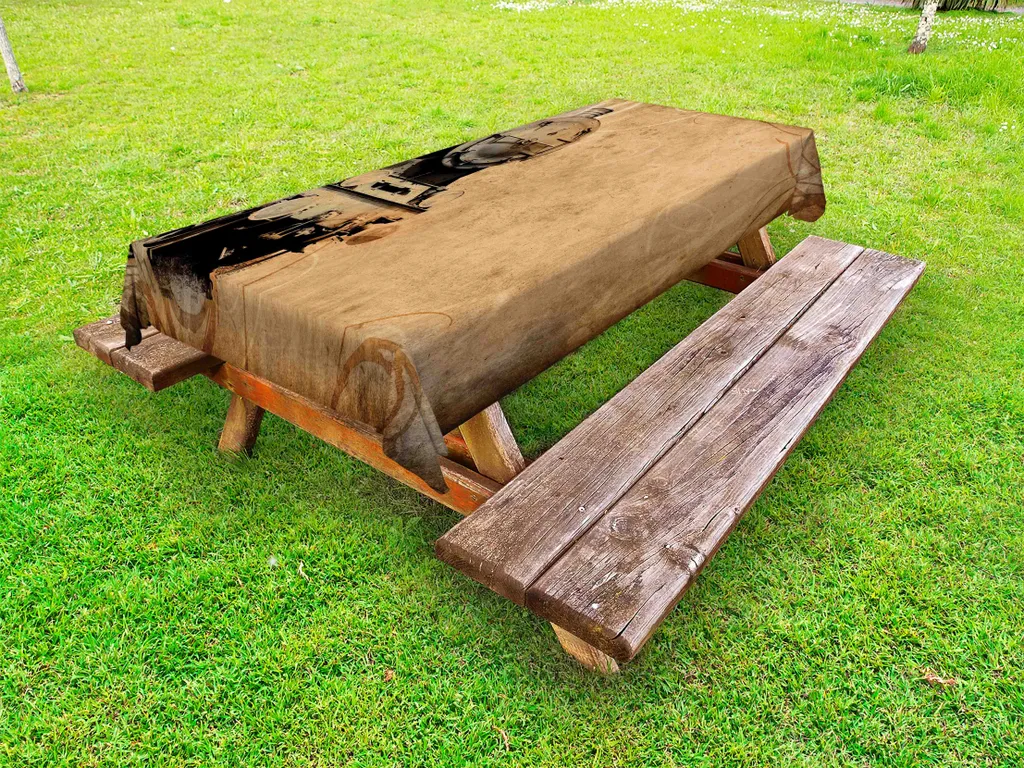 Tovaglia Antimacchia ABAKUHAUS 145x305 cm Treno Vintage Brown