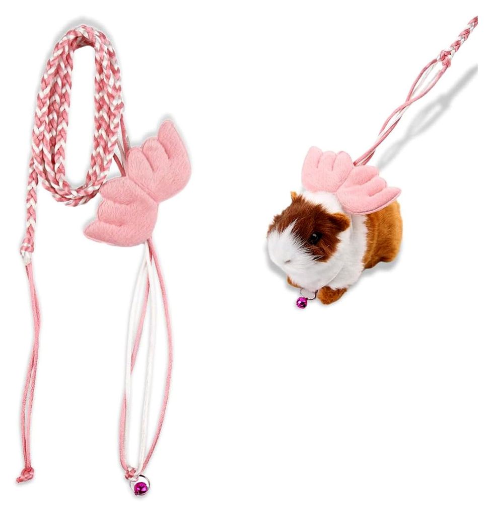 Leine für Meerschweinchen, Zubehör für Kaninchen, Geschirr für Haustiere wie Ratten, Mäuse und Hamster, verstellbare Outdoor-Leine für Spazie...