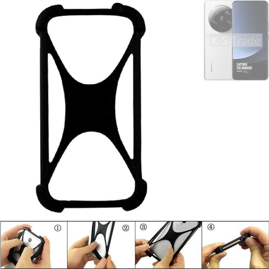 K-S-Trade Handy-Hülle Schutz-Hülle kompatibel mit Xiaomi 13 Ultra Silikon Bumper TPU Softcase Smartphone Stoßschutz, schwarz