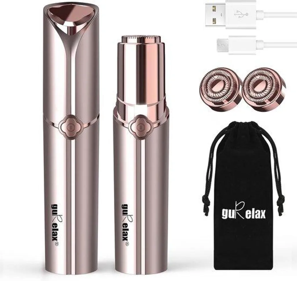 Épilateur facial rechargeable avec 2 têtes de rechange - Épilateur doux