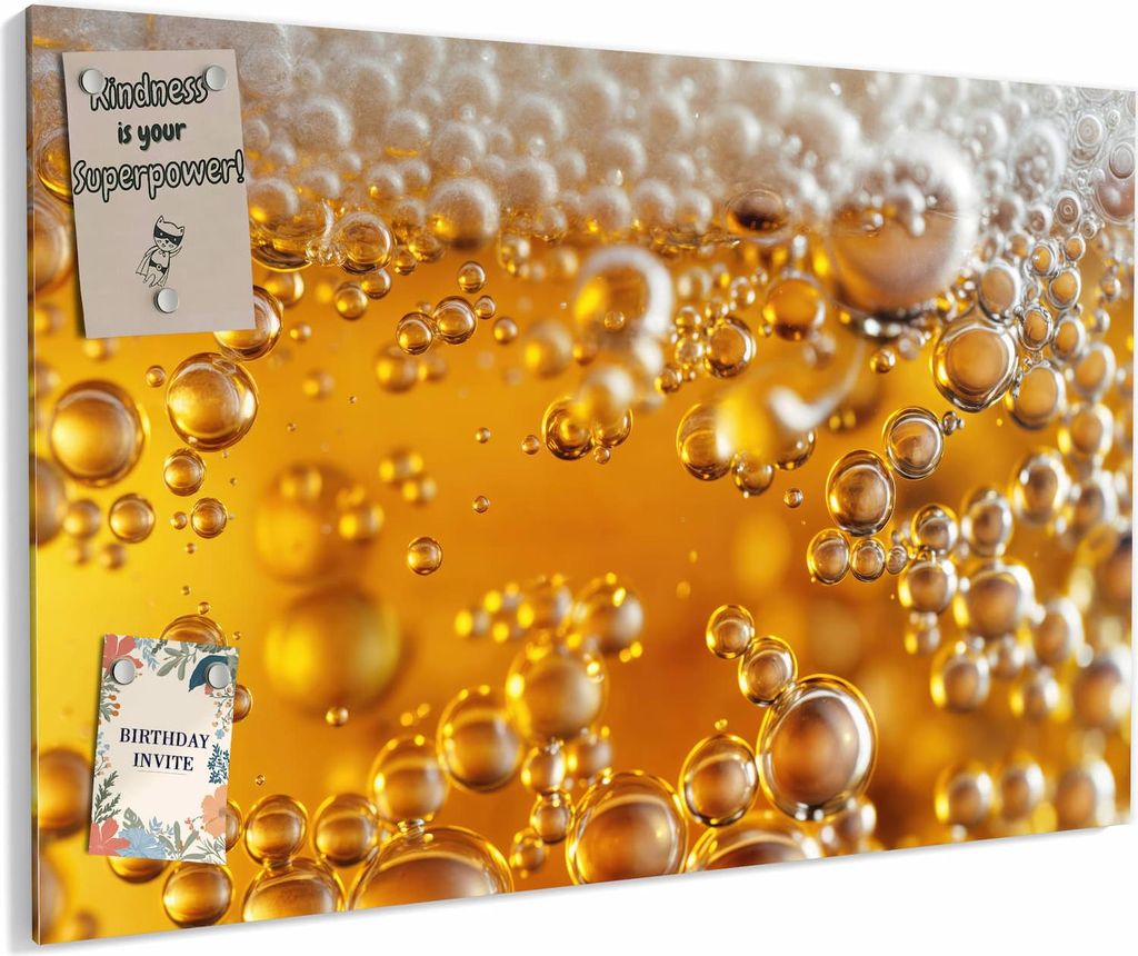 Magnettafel 90x60cm magnetisch & beschreibbar Metall-Board - Blasen von Sprudelnde