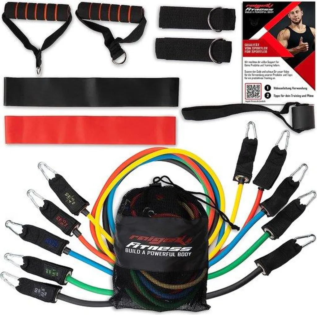 Kit de bandes de résistance avec ancrage de porte et élastiques fitness