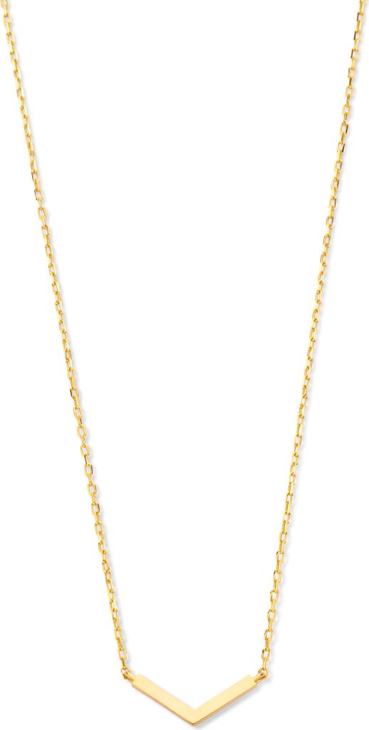 New Bling 9NBG-0795 Goldkette mit Anhänger - V - 4.5x12mm - Ankerglied - 39+3+3cm - 14 Karat - Gold