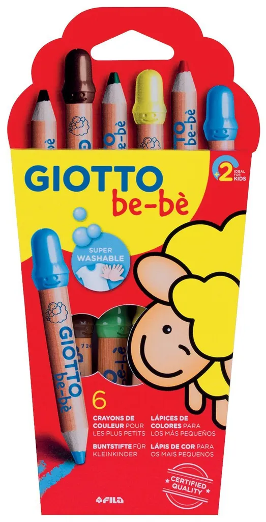 Crayons de couleur be-bè Jumbo GIOTTO : Coloriage sans taches pour enfants