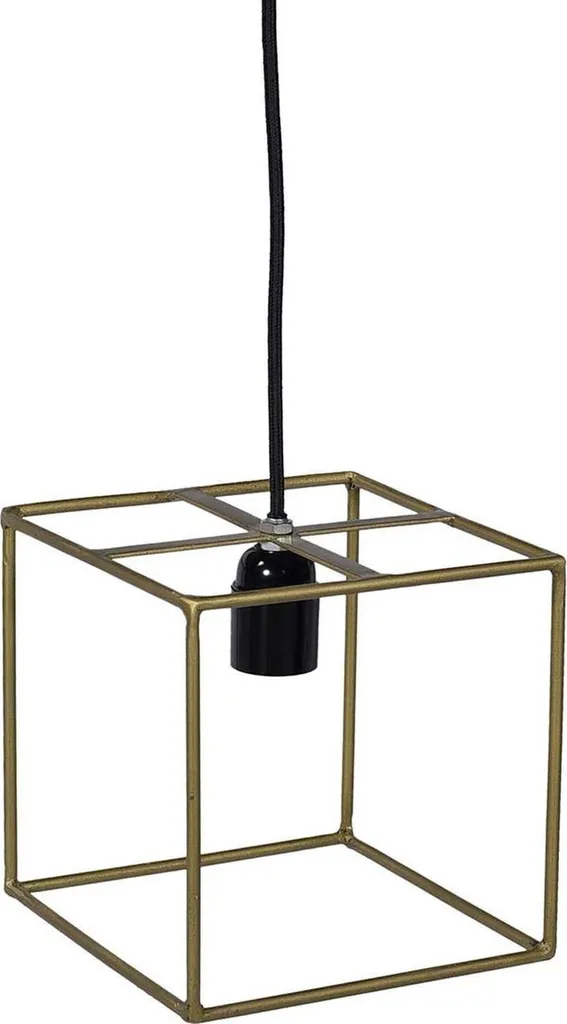 Lampada Sospensione Quadrata Ferro e Ottone - Design Industriale Retro