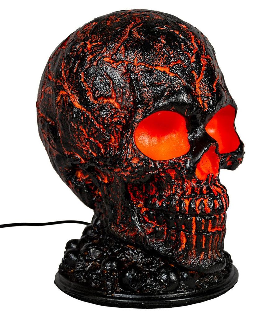 Totenkopf Lampe Lava Effekt – Halloween Tischlampe mit LED Produktbild 