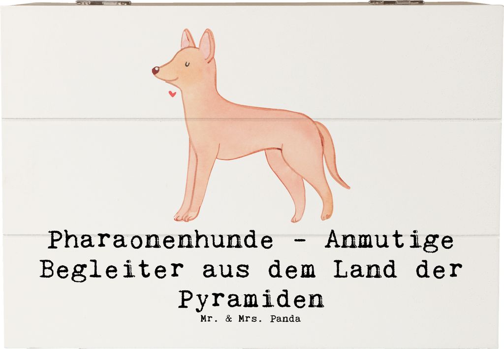 Mr. & Mrs. Panda Geschenkbox Pharaonenhund Freunde 22 x 15 cm - Weiß - Geschenk, Ägyptische Pharaonen, Hunderassen Charakter, Box, Beschreibung, ...