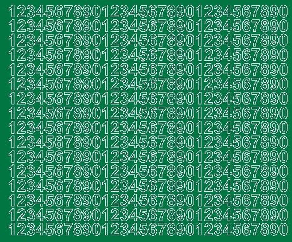 Adesivi Numerati 1 cm Verde Opaco - Etichette Autoadesive Professionali