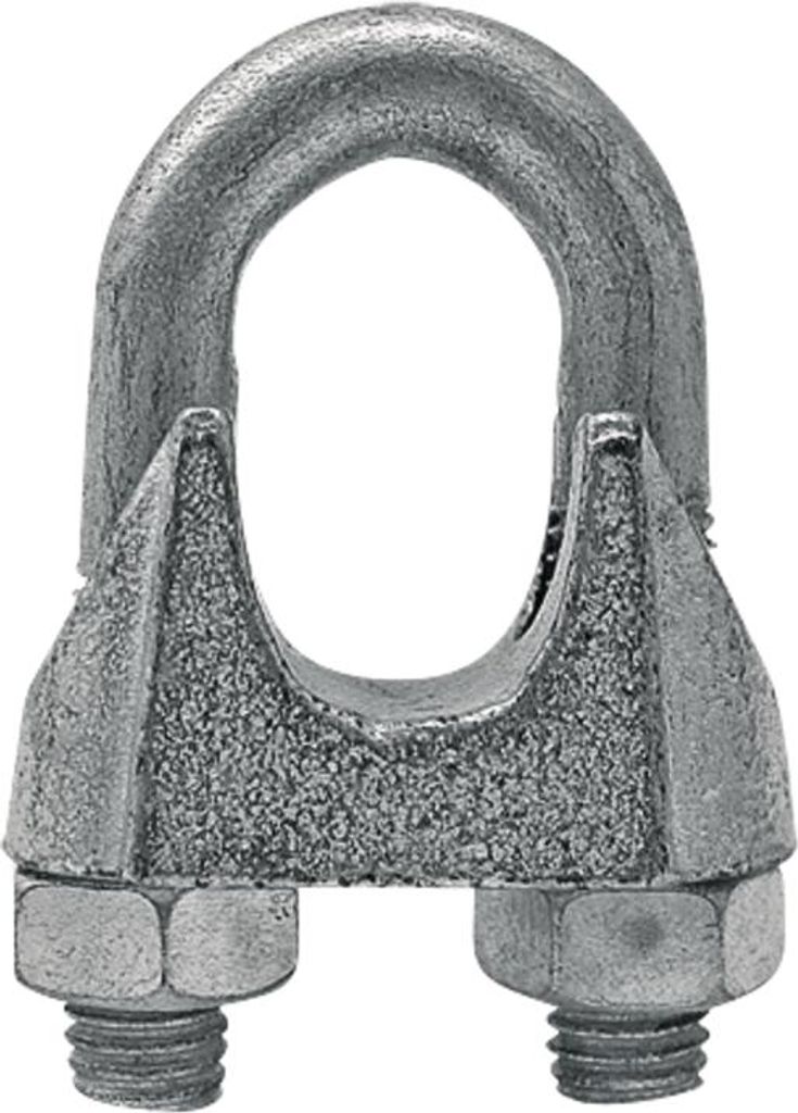 Verzinkte Klemme für Stahlseil 12 mm Durchmesser 5 Stk. 460412/5