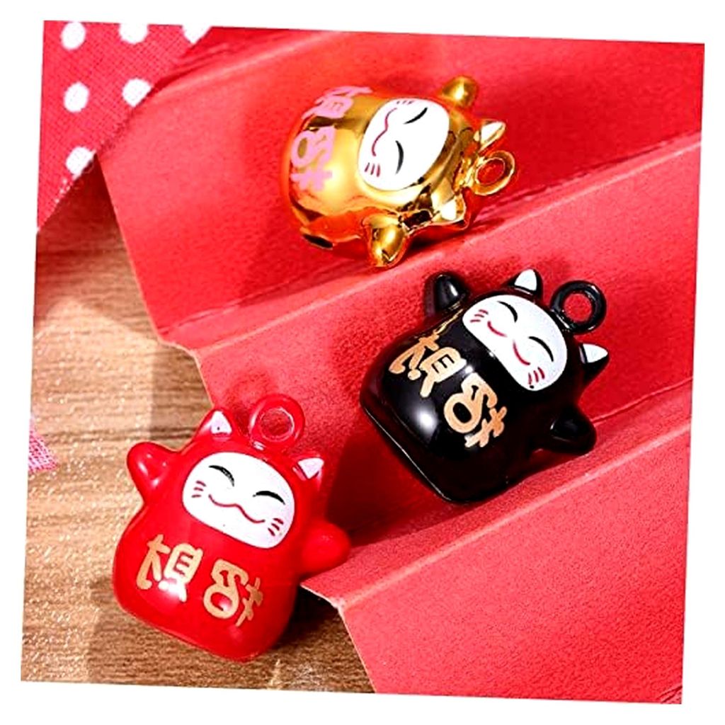 18 Stück Japanische Katzenglocken Anhänger 15mm Rot Schwarz Gold Glänzend Für Haustierhalsbänder Selbstgemacht Basteln Geschenk Für Katzenlie...