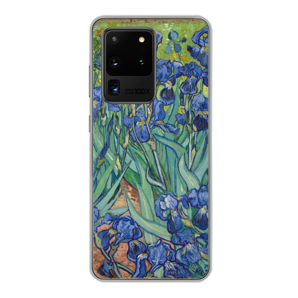 MuchoWow Handyhülle Schutzhülle Hülle für Samsung Galaxy S20 Ultra Schwertlilien - Vincent van Gogh Silikon Softcase Handy Hülle - Karteninh...