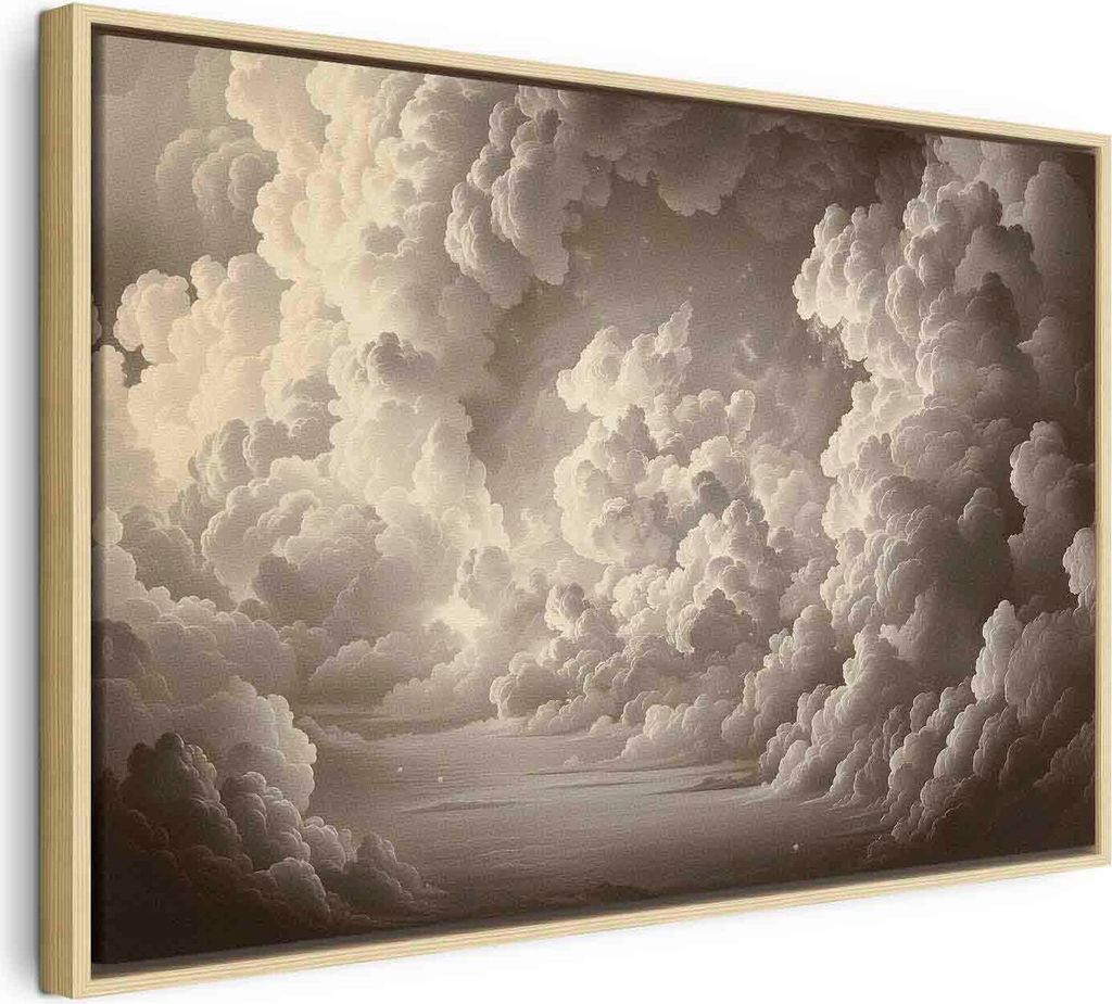 Italienischer Leinwand Leinwandbild - Whisper of Illuminated Clouds: Soft Play of Light in the Theater of the Heavens 120x80 cm Muster b-H-10058-b-a