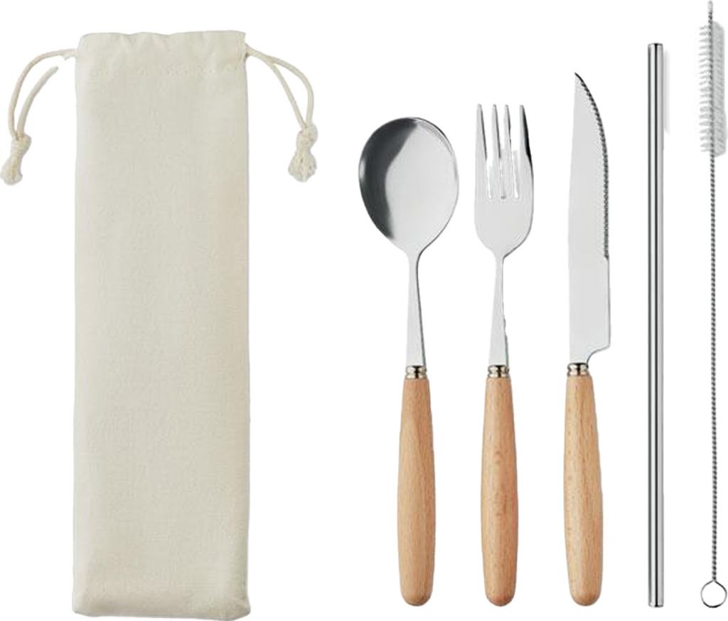 MidOcean - Besteckset "Custa Set", Edelstahl 5er-Pack MO1318 (Einheitsgröße) (Beige/Stahl)
