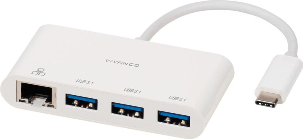 USB Type C Netzwerk Adapter u. HUB, 0,1m (45388)