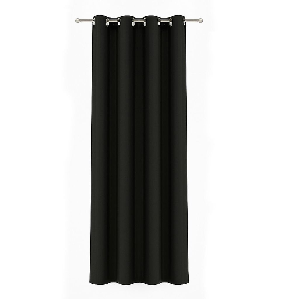 Tenda nera 140x225 cm con occhielli – tenda oscurante in Immagine del prodotto 