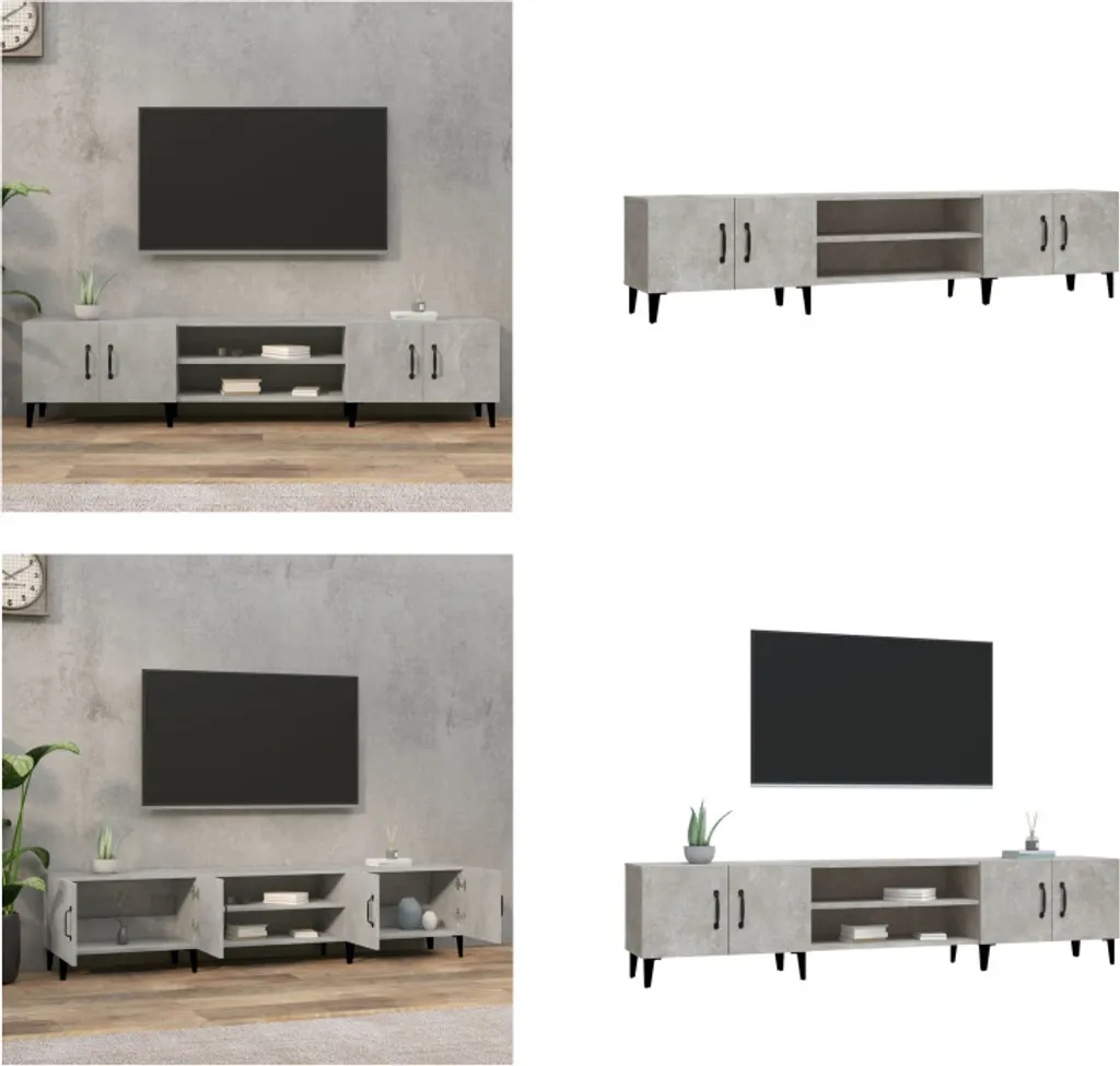 Mobile Porta TV vidaXL Grigio 180cm: Robusto e Spazioso per Famiglie