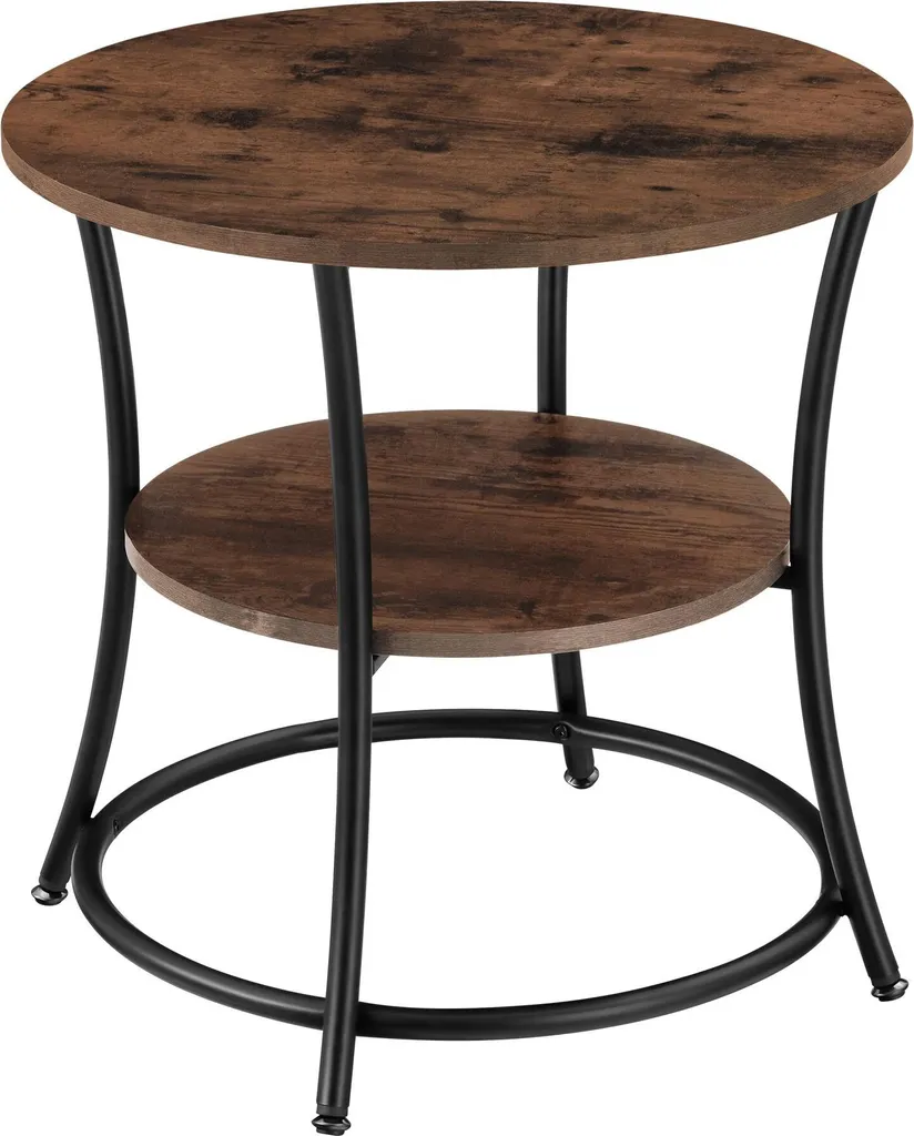 Table d'appoint style rustique Saint Louis en bois foncé et chaleureux