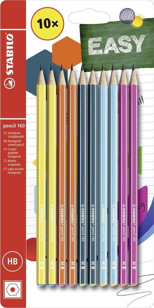 Crayon - STABILO crayon 160 en 2x jaune, orange, bleu, Image du produit 