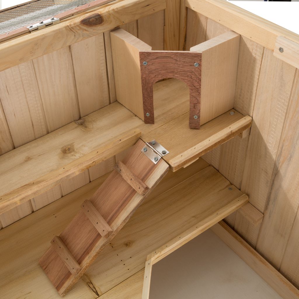 Nagerkäfig aus Holz 95x50x50cm - braun Produktbild 5