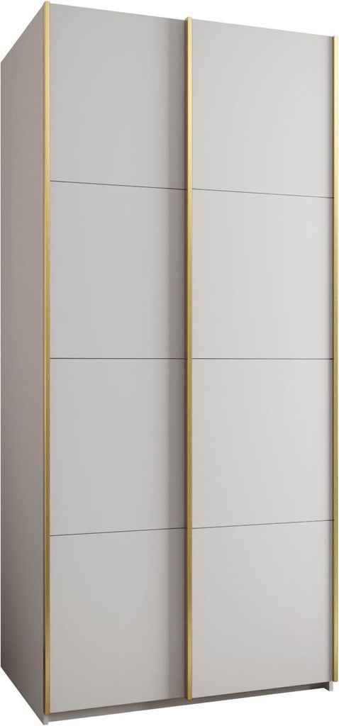 MEBLE KRYSPOL LUX 1 Kleiderschrank - 245,5x110x64cm - Weiß, Weiß, Gold