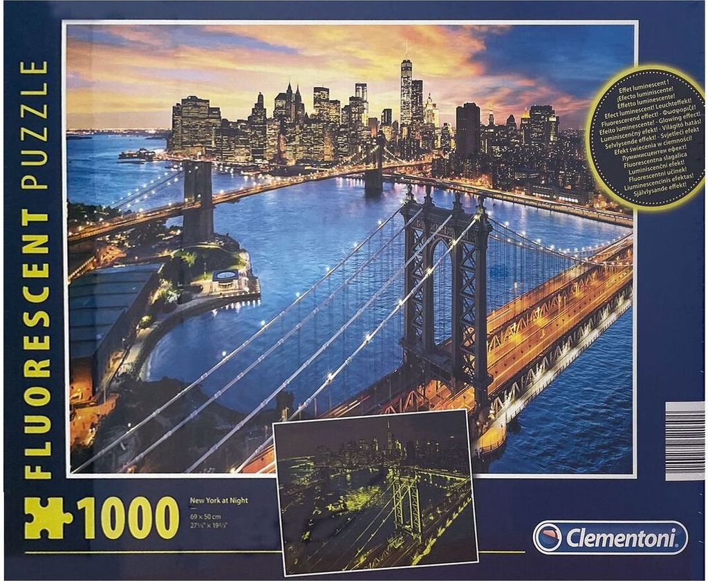 Clementoni 97769 - Fluorescent-Puzzle - New York, 1000 Produktbild 
