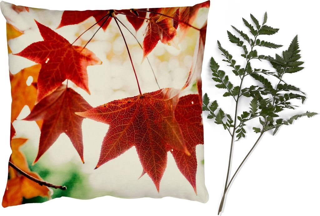 MuchoWow Zierkissen Sofakissen Wohnzimmer Dekokissen 45x45 cm Herbstblätter - November - Natur - Bäume - Schlafpolster - Polster für das Sofa
