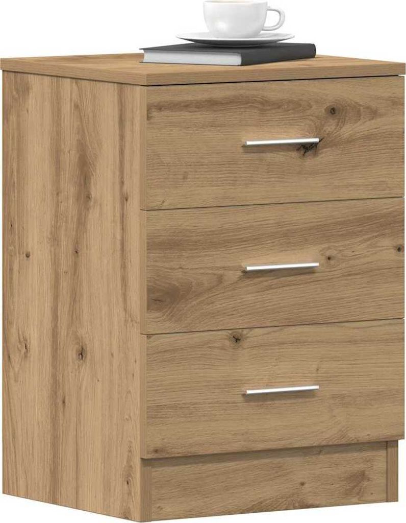 vidaXL Nachttische 2 Stk. Artisan-Eiche 38x35x55 cm Holzwerkstoff