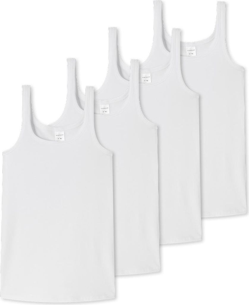Schiesser 4er Pack Teens Girls 95/5 Organic Baumwolle Unterhemd / Top Arm- und Halsausschnitt mit Einfass, Breite Träger für hohen Tragekomfort, ...