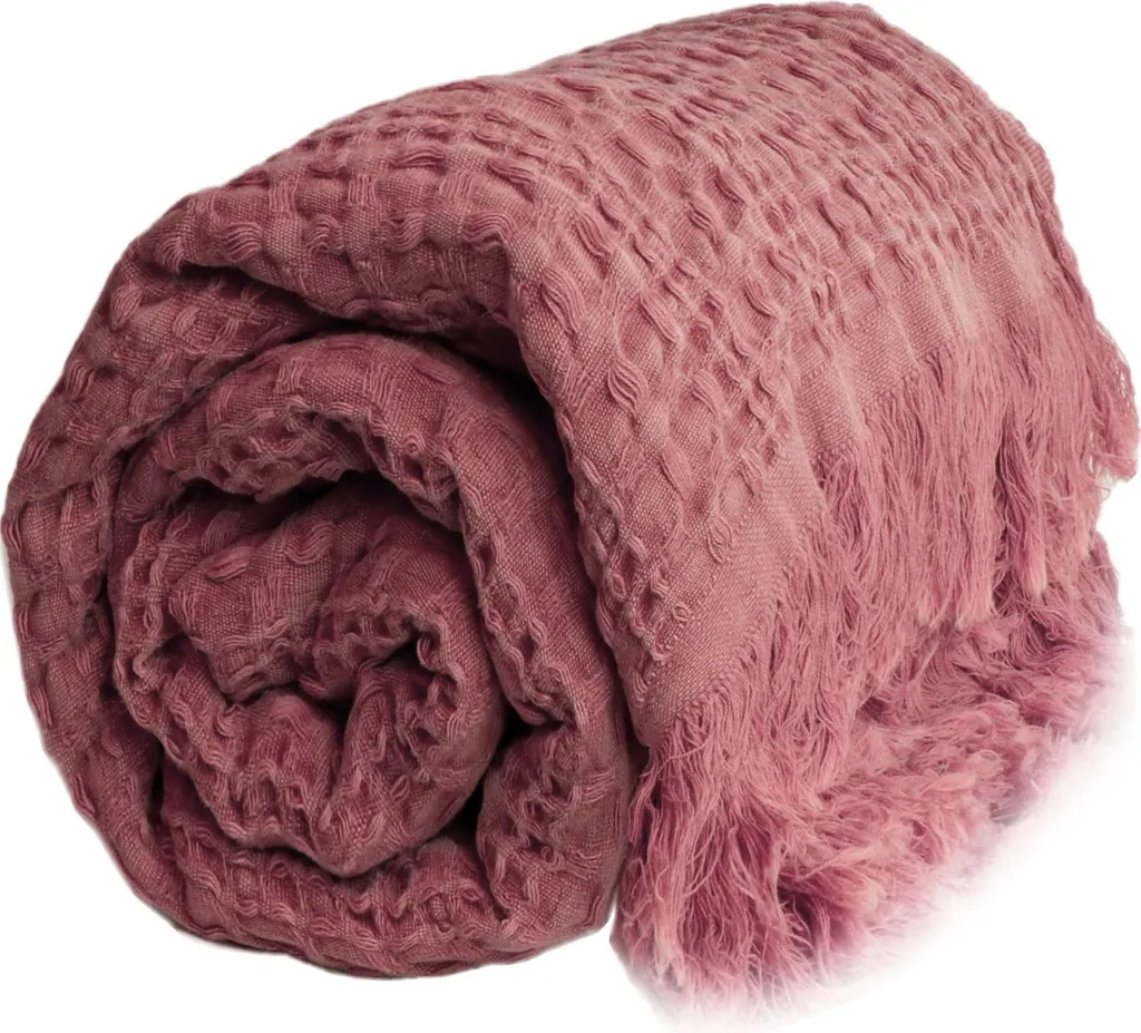 Plaid Unique Living Tudor Cassis 127x150cm | Morbida Coperta Divano