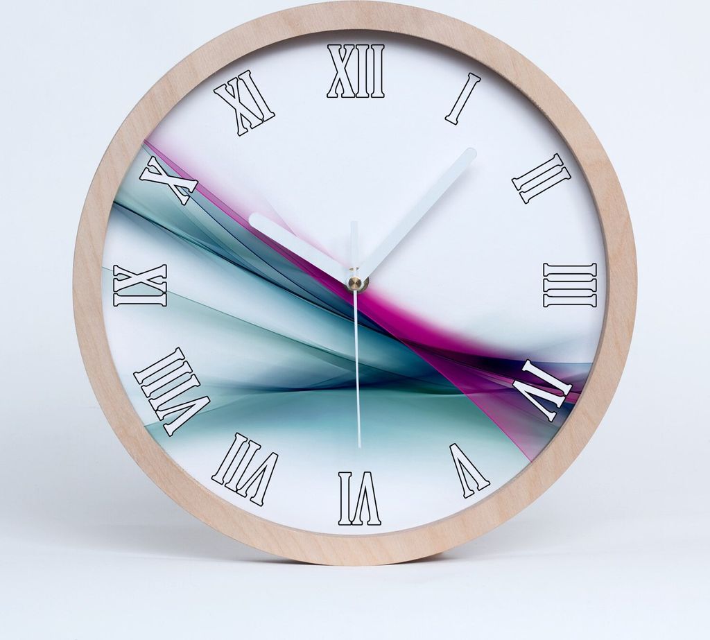 Holzuhr 30fi cm wanduhr - weiße Spitzen - abstrakcjaale