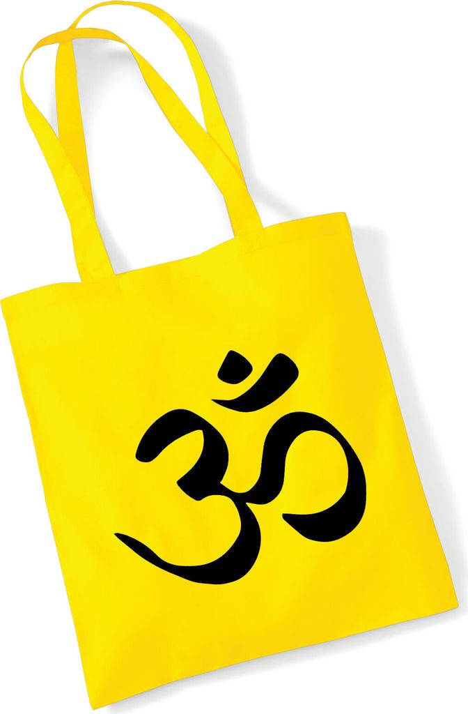 Huuraa Jutebeutel Yoga-Om Symbol 10 Liter Yellow Baumwolle Tasche Geschenkidee