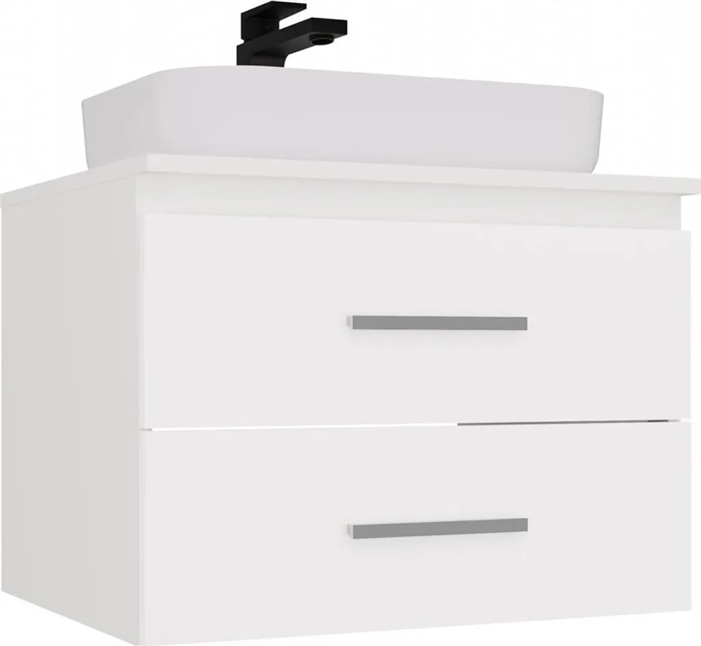 Meuble de rangement blanc 60x45x50 cm contre l'encombrement de salle de bain
