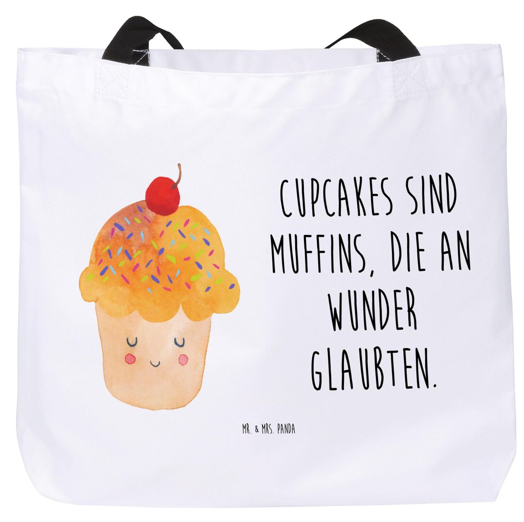 Mr. & Mrs. Panda Reisetasche Cupcake - Weiß - Geschenk, Stoffbeutel, Strandtasche, Laptoptasche, Cupcakes, Küche Spruch, Tote Bag, Schultasche, W...
