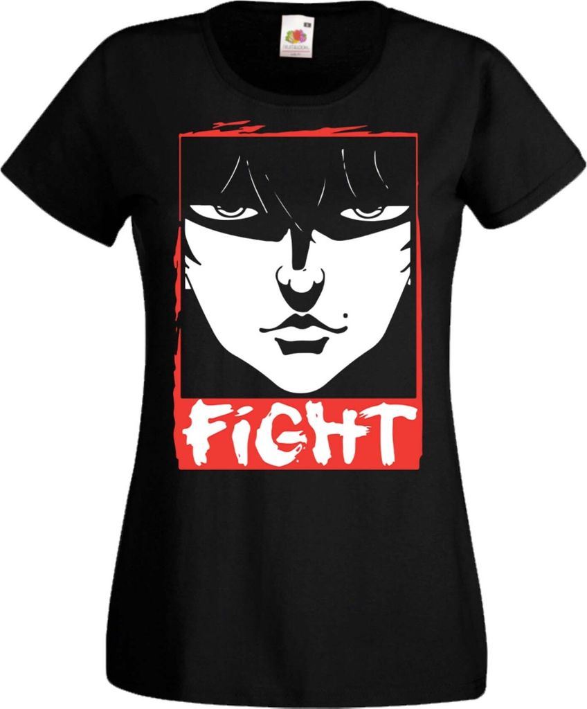 Damen T-Shirt Manga Anime Baki The Grappler 02 Boxer Fighter, Lady M / Schwarz