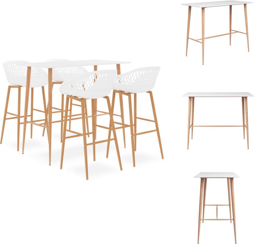vidaXL 5-tlg. Bar-Set Weiß - Essgruppen