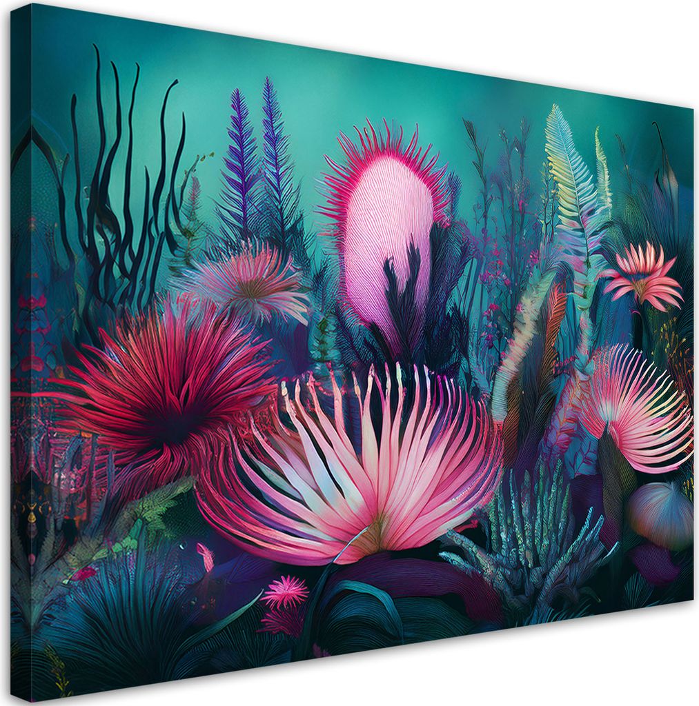 Leinwandbild Korallenriff Ozean Meer 120x80 Feeby Türkis bild für die wand bereit zum aufhängen