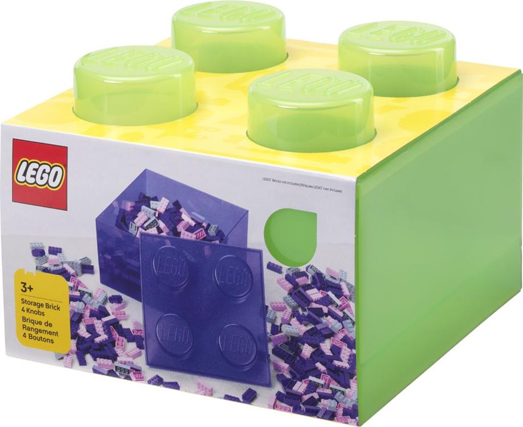 LEGO Aufbewahrungsstein STORAGE BRICK 4 TOP LID transluzent-hellgrün