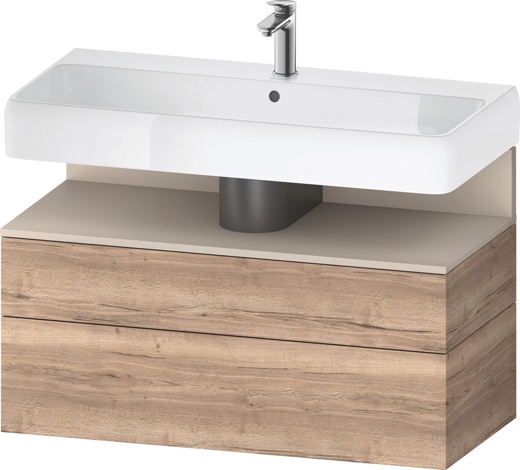 Duravit Qatego Waschtischunterbau, 1 Auszug und 1 Schublade, 990x470x590mm, Nische Taupe Supermatt, QA4395083550000