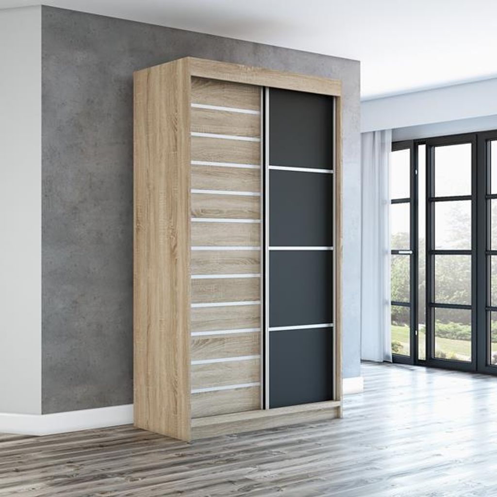 Schwebetürenschrank COLIN  2-türig Schrank 120 cm (Weiß, Produktbild 