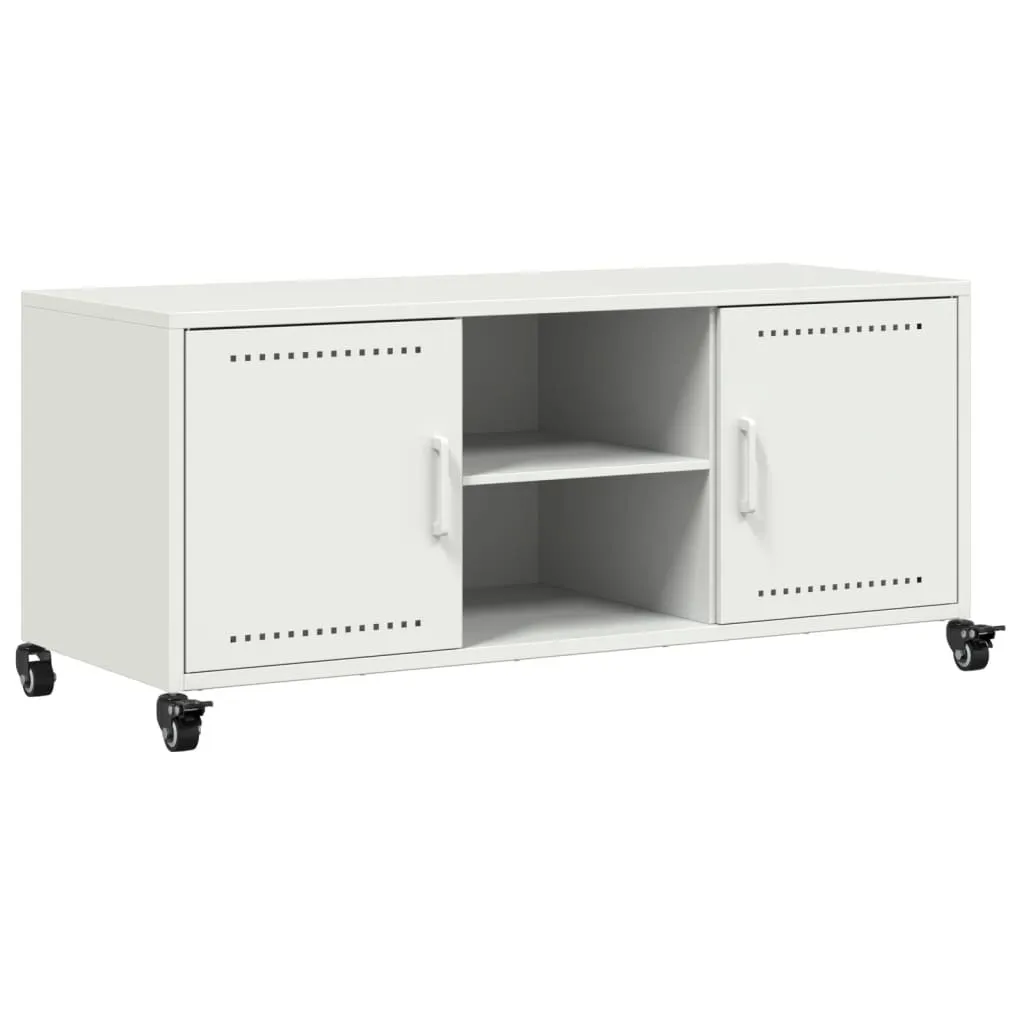Mobile TV Bianco 100,5 cm in Acciaio - Purezza e Design Scandinavo