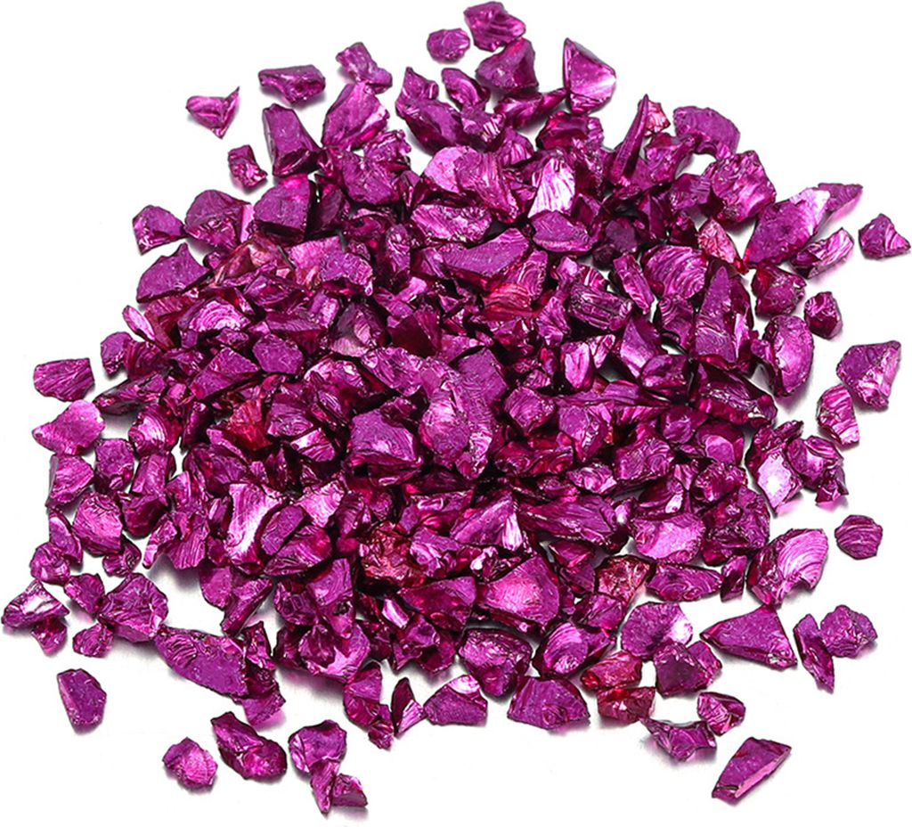 1 Beutel Brudelsteinfüller schöner Verschleiß resistenter farbiger Glasur Mini -Chips Dekorative Felsen für Zuhause-Dunkellila
