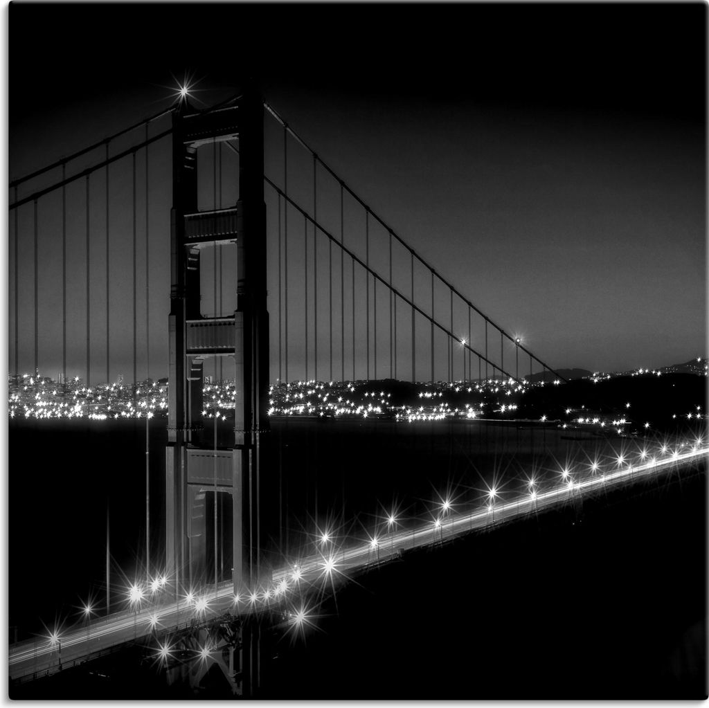 ARTland Leinwandbild Golden Gate Bridge am Abend I Größe: 50x50 cm