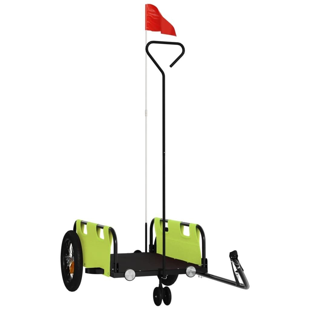 vidaXL Fahrradanhänger Grün Oxford-Gewebe und Eisen Produktbild 