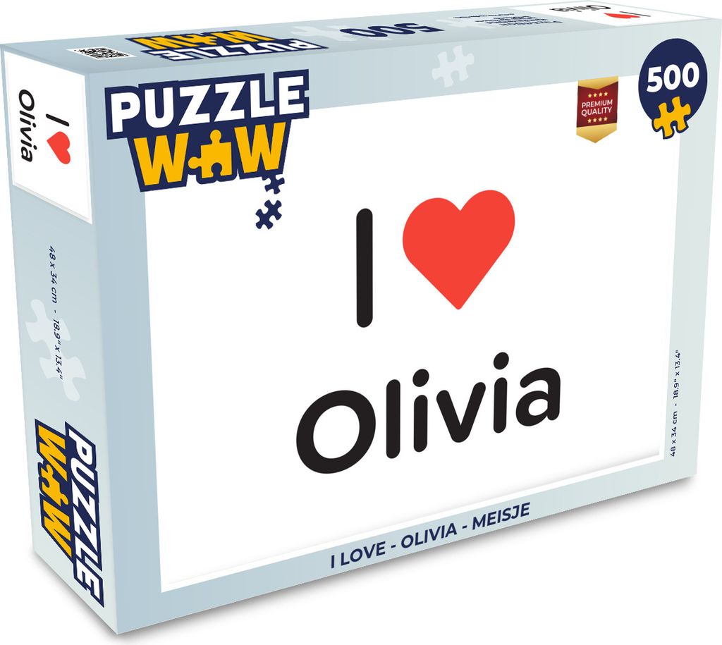 MuchoWow Puzzle 500 Teile Ich liebe - Olivia - Mädchen - 500 Teile - Kinder - Selberbauen - Puzzlespiele