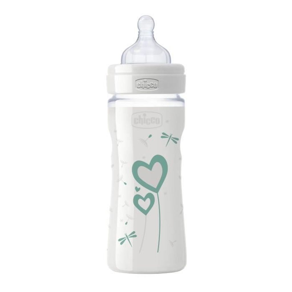 Chicco Nature Glass Bottle With Silicone Teat 0m 240ml